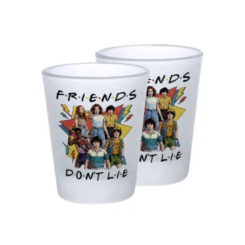 Friends Dont Lie, Stranger Things, Σφηνοπότηρα γυάλινα 45ml του πάγου (2 τεμάχια)
