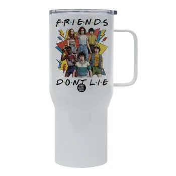 Friends Dont Lie, Stranger Things, Tumbler με καπάκι, διπλού τοιχώματος (θερμό) 750L