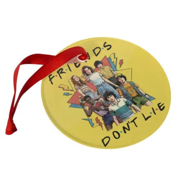 Friends Dont Lie, Stranger Things, Christmas ornament glass 9cm