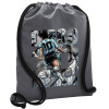 Backpack pouch GYMBAG GREY, with pocket (40x48cm) & thick cords