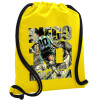 Backpack pouch GYMBAG Yellow, with pocket (40x48cm) & thick cords