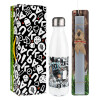 Easter candle, metallic white thermos bottle (500ml) & aromatic flat candle (30cm) (GRAY)