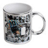 Mug ceramic, silver mirror, 330ml