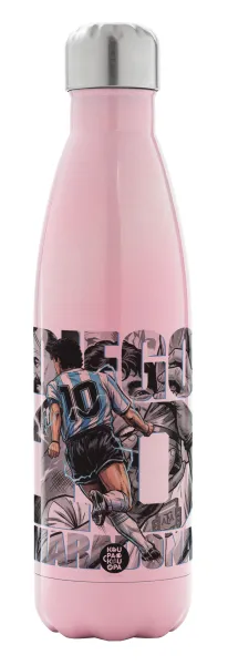 Diego Maradona (Ντιέγκο Μαραντόνα) — Metal mug thermos Pink Iridiscent (Stainless steel), double wall, 500ml