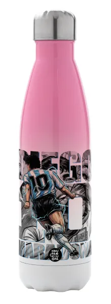 Diego Maradona (Ντιέγκο Μαραντόνα) — Metal mug thermos Pink/White (Stainless steel), double wall, 500ml