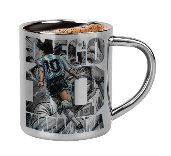 Diego Maradona (Ντιέγκο Μαραντόνα) — Double-wall metal cup for espresso (220ml)