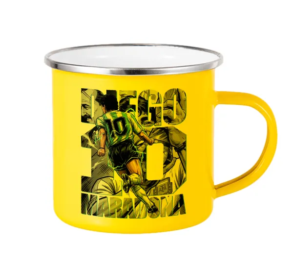Diego Maradona (Ντιέγκο Μαραντόνα) — Yellow Enamel Metallic Cup 360ml