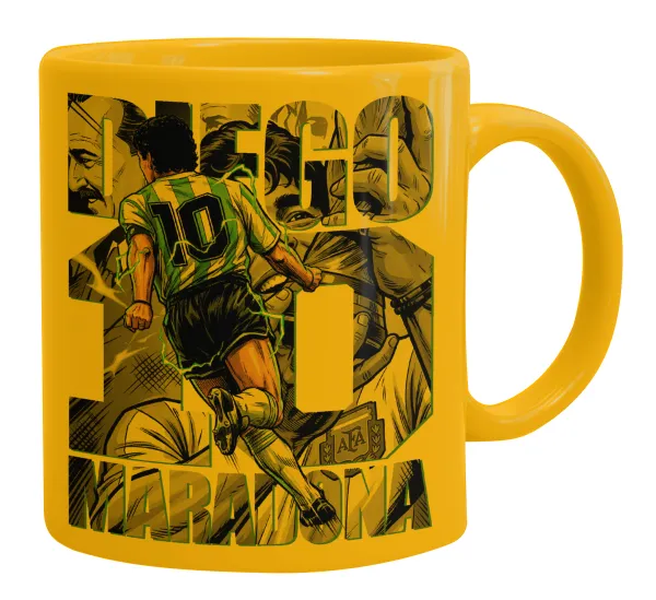 Diego Maradona (Ντιέγκο Μαραντόνα) — Ceramic coffee mug yellow, 330ml