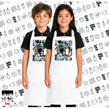 Diego Maradona (Ντιέγκο Μαραντόνα), Λευκή ΠΑΙΔΙΚΗ Ποδιά μακριά Σεφ ολόσωμη με τσέπες