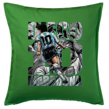 Diego Maradona (Ντιέγκο Μαραντόνα), Sofa cushion Green 50x50cm includes filling