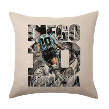 Diego Maradona (Ντιέγκο Μαραντόνα), Μαξιλάρι καναπέ ΛΙΝΟ 40x40cm περιέχεται το  γέμισμα