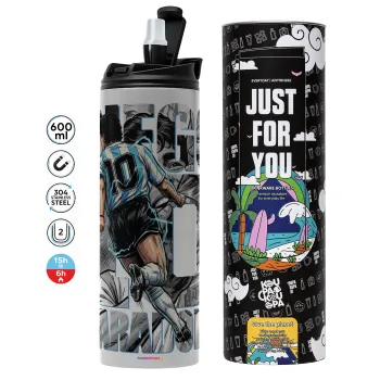 Diego Maradona (Ντιέγκο Μαραντόνα), Tumbler stainless steel GREY 600ml