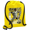Τσάντα πλάτης πουγκί GYMBAG Κίτρινη, με τσέπη (40x48cm) & χονδρά κορδόνια