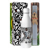 Easter Set, metallic stainless thermos bottle (500ml) & scented flat Easter candle (30cm) (GRAY)