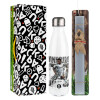 Easter candle, metallic white thermos bottle (500ml) & aromatic flat candle (30cm) (GRAY)