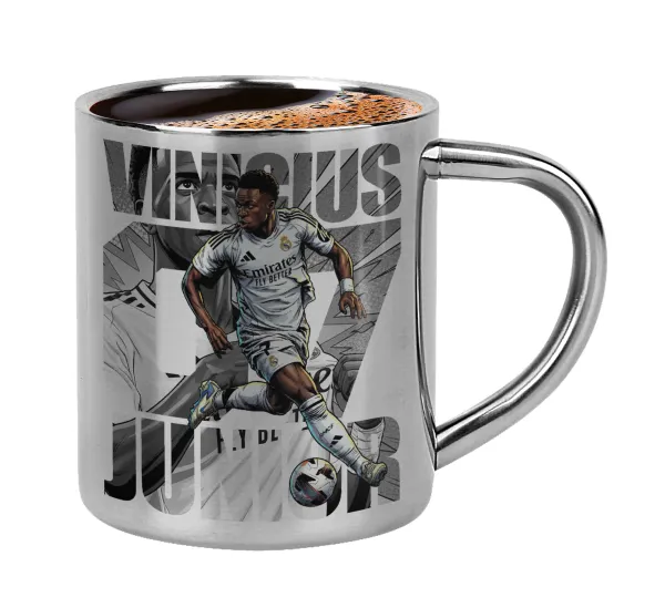 Vinícius Júnior (Βινίσιους Ζούνιορ) — Double-wall metal cup for espresso (220ml)