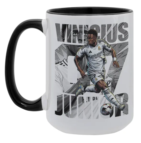 Vinícius Júnior (Βινίσιους Ζούνιορ) — Mega mug 15oz, black ceramic, 450ml