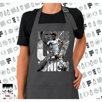 Vinícius Júnior (Βινίσιους Ζούνιορ), Ποδιά μακριά Σεφ ολόσωμη με τσέπες GREY (ΕΝΗΛΙΚΩΝ)