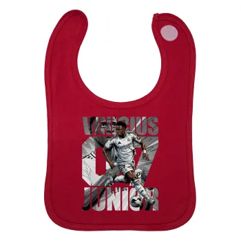 Vinícius Júnior (Βινίσιους Ζούνιορ), Σαλιάρα με Σκρατς Κόκκινη 100% Organic Cotton (0-18 months)