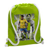 Τσάντα πλάτης πουγκί GYMBAG LIME GREEN, με τσέπη (40x48cm) & χονδρά κορδόνια