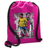 Τσάντα πλάτης πουγκί GYMBAG Φούξια, με τσέπη (40x48cm) & χονδρά κορδόνια