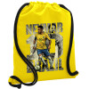 Τσάντα πλάτης πουγκί GYMBAG Κίτρινη, με τσέπη (40x48cm) & χονδρά κορδόνια