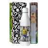 Easter Set, metallic stainless thermos bottle (500ml) & scented flat Easter candle (30cm) (GRAY)
