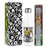 Easter candle, metallic white thermos bottle (500ml) & aromatic flat candle (30cm) (GRAY)