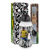 Easter Set, metallic aluminum water bottle (500ml) & aromatic flat Easter candle (30cm) (GRAY)