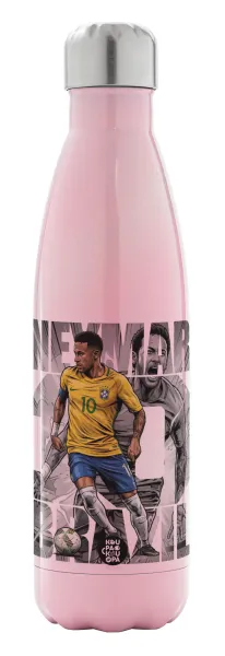 Neymar (Νεϊμάρ) — Metal mug thermos Pink Iridiscent (Stainless steel), double wall, 500ml
