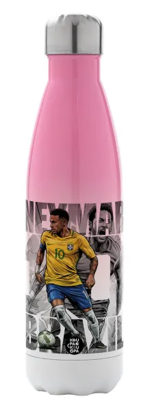 Neymar (Νεϊμάρ) — Metal mug thermos Pink/White (Stainless steel), double wall, 500ml