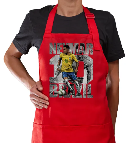 Neymar (Νεϊμάρ) — Κόκκινη Ποδιά μαγειρικής με τσέπες (ΕΝΗΛΙΚΩΝ)