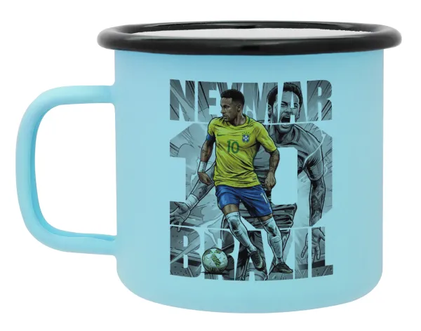 Neymar (Νεϊμάρ) — Κούπα Μεταλλική εμαγιέ ΜΑΤ σιέλ 360ml