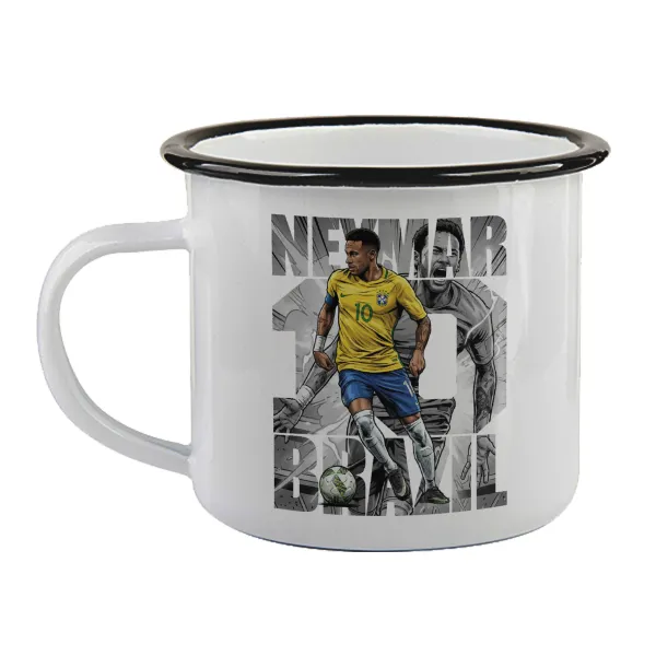 Neymar (Νεϊμάρ) — Κούπα εμαγιέ με μαύρο χείλος 360ml