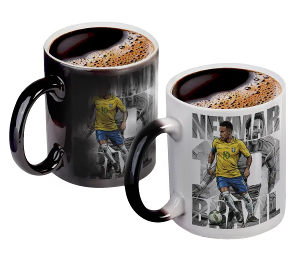 Neymar (Νεϊμάρ) — Color changing magic Mug, ceramic, 330ml when adding hot liquid inside, the black colour desappears (1 pcs)