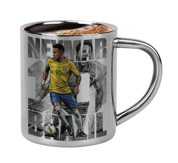 Neymar (Νεϊμάρ) — Double-wall metal cup for espresso (220ml)