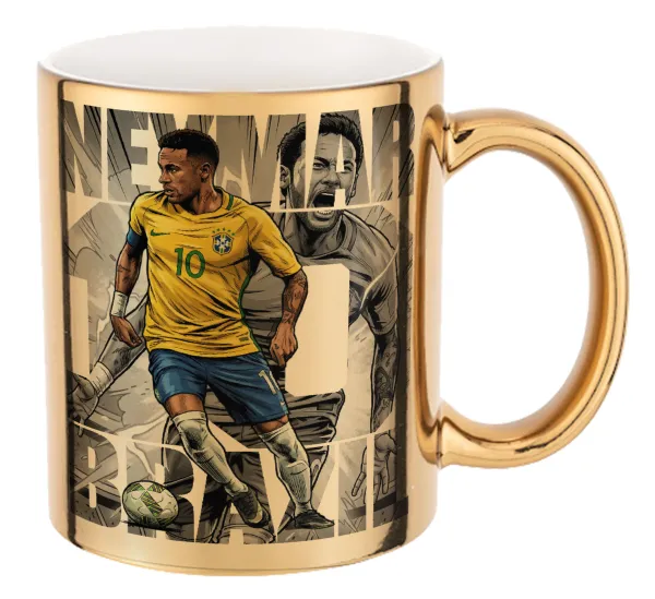 Neymar (Νεϊμάρ) — Mug ceramic, gold mirror, 330ml