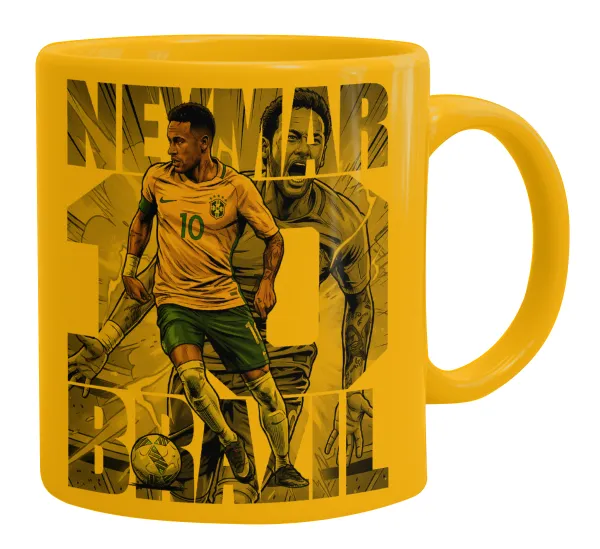 Neymar (Νεϊμάρ) — Ceramic coffee mug yellow, 330ml