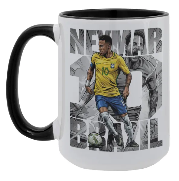 Neymar (Νεϊμάρ) — Mega mug 15oz, black ceramic, 450ml