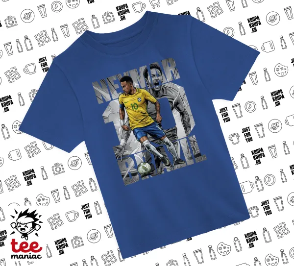 Neymar (Νεϊμάρ) — ΜΠΛΕ Παιδικό T-Shirt από 100% βαμβάκι, για κάθε μέρα. Vegan & OEKO-TEX πιστοποιημένο.