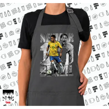 Neymar (Νεϊμάρ), Ποδιά μακριά Σεφ ολόσωμη με τσέπες GREY (ΕΝΗΛΙΚΩΝ)