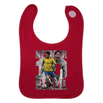 Neymar (Νεϊμάρ), Σαλιάρα με Σκρατς Κόκκινη 100% Organic Cotton (0-18 months)