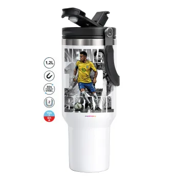 Neymar (Νεϊμάρ), Mega Stainless steel Tumbler with lid, double wall 1,2L