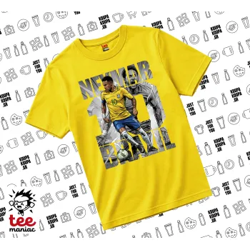 Neymar (Νεϊμάρ), yellow childrens T-Shirt made of 100% cotton, for every day. Vegan & OEKO-TEX certified.