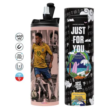 Neymar (Νεϊμάρ), Tumbler stainless steel PINK 600ml