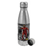 Metallic water bottle, stainless steel, 750ml