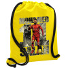 Τσάντα πλάτης πουγκί GYMBAG Κίτρινη, με τσέπη (40x48cm) & χονδρά κορδόνια