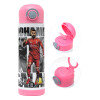 Children's hot water bottle, stainless steel, with safety straw, PINK (500ml)
