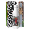 Easter Set, metallic stainless thermos bottle (500ml) & scented flat Easter candle (30cm) (GRAY)