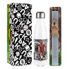 Easter candle, metallic white thermos bottle (500ml) & aromatic flat candle (30cm) (GRAY)